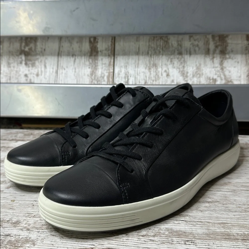 ECCO Soft 7 City Sneakers Men’s EU 47 US 13-13.5 Black Leather Low Top Shoes